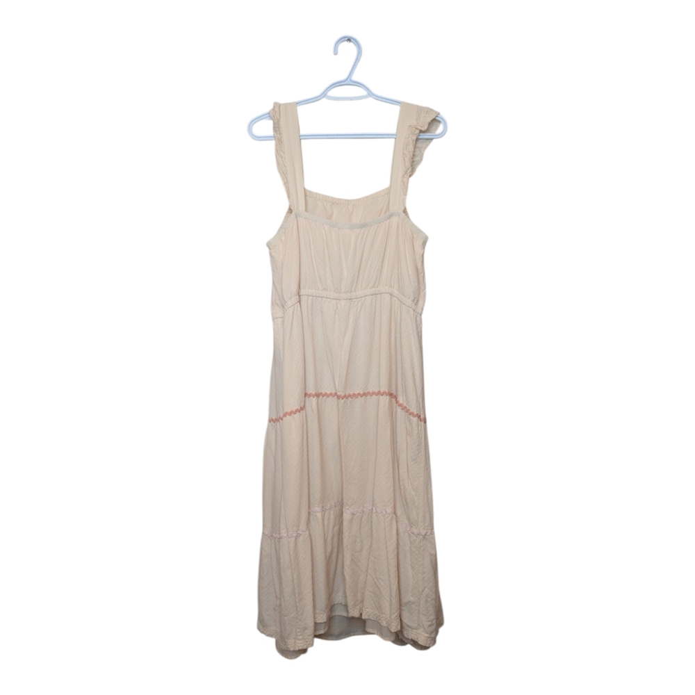 LC Lauren Conrad Tiered Pinafore Peach Tiered Dress XXL boho - Picture 3 of 11